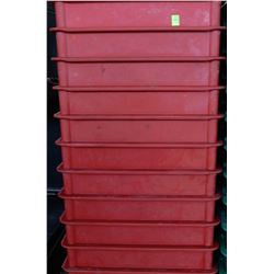 LOT OF 21 RED PIZZA DOUGH TRAYS