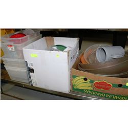 THREE BOXES OF MISC KITCHENWARE INCLUDING BOWLS