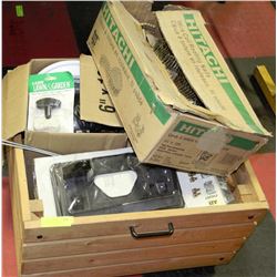 WOODEN CRATE WITH MISCELLANOUS INCL.LARGE