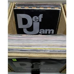 WOOD CRATE OF HIP HOP RECORDS