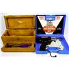 Image 1 : BOX WITH WELLA SOLDERING GUN AND WOODEN TOOL BOX
