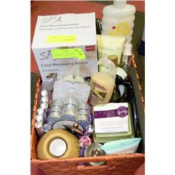 SPA BASKET W/ MASSAGING SLIPPERS,VICTORIA SECRET,