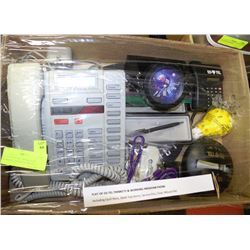 FLAT OF ED TEL TRINKETS & WORKING MERIDIAN PHONE