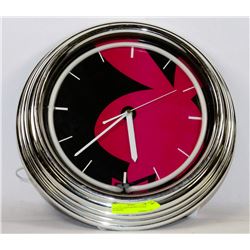 NEON PLAYBOY BUNNY CLOCK - WORKING