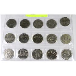 LOT OF 15 UNCIRC CANADIAN DOLLARS INCL.