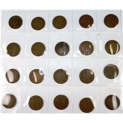 LOT OF 20 GEORGE V LARGE PENNIES 1911-1920