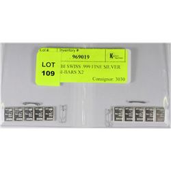 VALCAMBI SWISS .999 FINE SILVER 5G COMBI-BARS X2