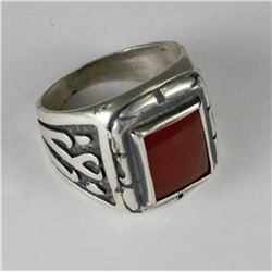 VINTAGE CUSTOM MADE CARNELIAN MENS RING SIZE 11