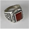 Image 1 : VINTAGE CUSTOM MADE CARNELIAN MENS RING SIZE 11