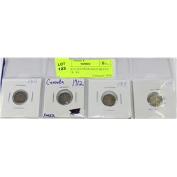 GEORGE V-1ST YEAR ISSUE SILVER NICKELS   X4