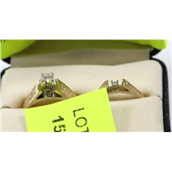 18KT GOLD DIAMOND ENGAGEMENT WEDDING RING SET