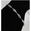 Image 1 : VINTAGE .925 SILVER AMETHYST BRACELET - 7"
