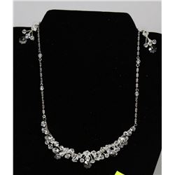 CLEAR RHINESTONE NECKLACE & EARRING SET