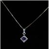 Image 1 : ITALY .925 SILVER NECKLACE WITH AMETHYST PENDANT