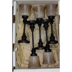5 PIECE VINTAGE WROUGHT IRON TEALIGHT CANDLE