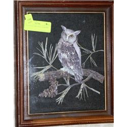PAPER TOLE OWL WALL HANGING