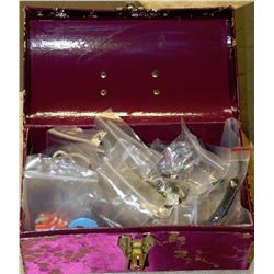 FLOWERED CHEST FILLED WITH FASHION JEWELLERY