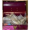 Image 1 : FLOWERED CHEST FILLED WITH FASHION JEWELLERY