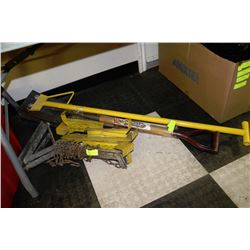 2 ROOFING SHOVELS,ROOF BRACKETS,LADDER JACKS &