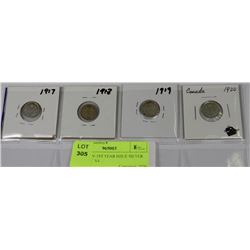 GEORGE V 1ST YEAR ISSUE SILVER NICKELS X4