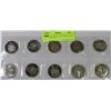 Image 1 : LOT OF 10 UNCIRC CANADA 50 CENT COINS 1969-2002