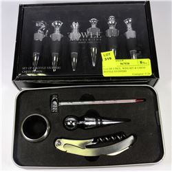 LOT OF 2 INCL. WINE KIT & CHESS BOTTLE STOPPERS