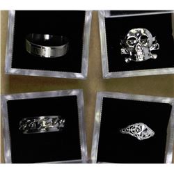 SET OF 4 STAINLESS STEEL RINGS
