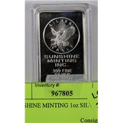 SUNSHINE MINTING 1oz SILVER BAR