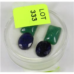 #28-NATURAL SAPPHIRE AND EMERALD STONES