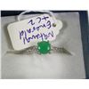 Image 1 : #10-925 SILVER NATURAL EMERALD CZ RING SIZE 8