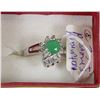 Image 1 : #11-925 SILVER NATURAL EMERALD CZ RING SIZE 8
