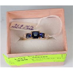 #12-925 SILVER GOLD PLATED NATURAL BLUE SAPPHIRE