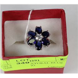 #14-925 SILVER NATURAL BLUE SAPPHIRE CZ RING