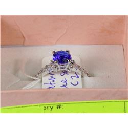 #13-925 SILVER NATURAL BLUE SAPPHIRE CZ RING