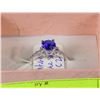 Image 1 : #13-925 SILVER NATURAL BLUE SAPPHIRE CZ RING