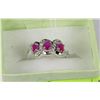 #6-925 SILVER NATURAL RUBY CZ RING SIZE 8