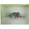 Image 1 : #8-925 SILVER NATURAL RUBY & EMERALD CZ RING