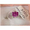 Image 1 : #5-925 SILVER NATURAL RUBY CZ RING SIZE 8