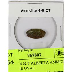 GENUINE 4.0CT ALBERTA AMMOLITE GEMSTONE OVAL