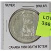 Image 1 : CANADA 1958 DEATH TOTEM SILVER DOLLAR
