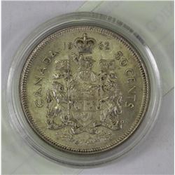 1962 CANADIAN HALF DOLLAR COIN