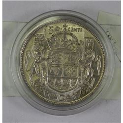 1943 CANADIAN HALF DOLLAR COIN