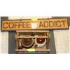 Image 1 : APPLES CRATE WITH 2 TEAPOTS AND COFFEE ADDICT SIGN