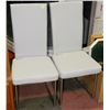 Image 1 : PAIR OF OFF WHITE LEATHERETTE AND CHROME