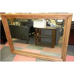 LARGE HEAVY ANTIQUE OAK MIRROR - 3' X 4'