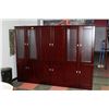 Image 1 : 3 PIECE CHERRY FINISH  WALL UNIT WITH KEYS