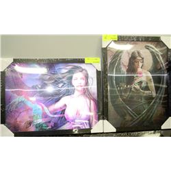 PAIR OF HOLOGRAPHIC LADY PICTURES