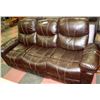 Image 1 : BROWN LEATHER RECLINING SOFA