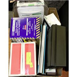 BOX OF ASSORTED ITEMS INCLUDING SAFETY GLASSES,