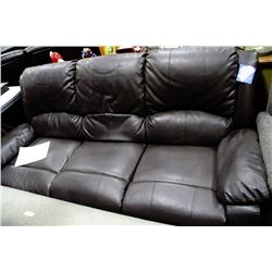 BROWN LEATHERETTE RECLINING SOFA